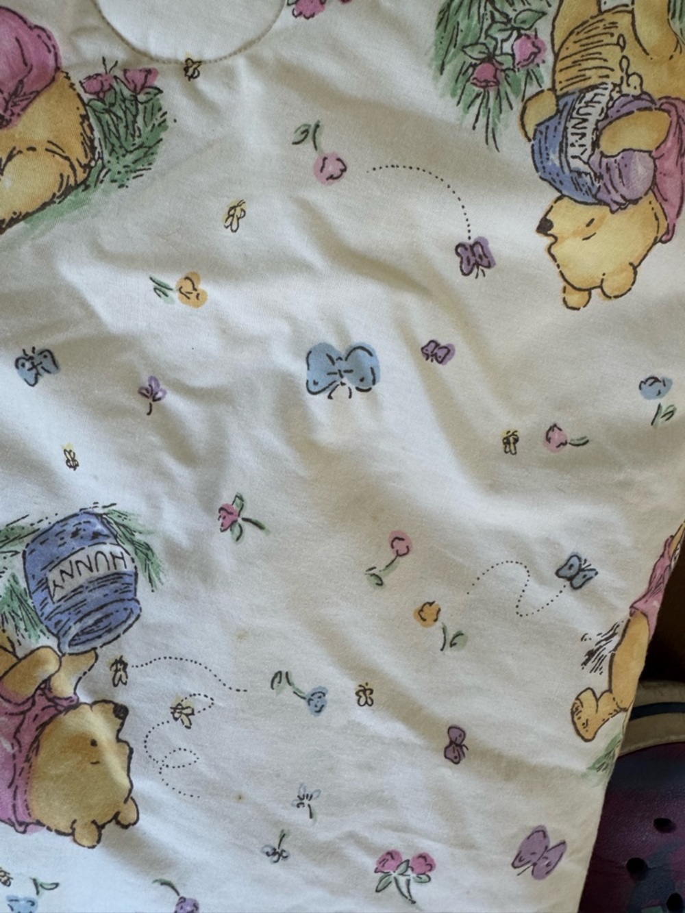 Classic Pooh Cream Baby Quilt with Ruffled Edge - Picture 4 of 11